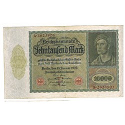 1922 - Germany 10.000 Marcos banknote PIC 71 F