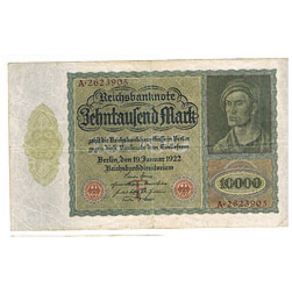 1922 -  Germany  PIC 71    10.000 Marks VF banknote