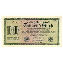 1922 -  Alemania PIC 76b billete de 1.000 Marcos S/C