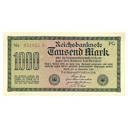 1922 -  Germany PIC 76b 1.000 Marks UNC banknote