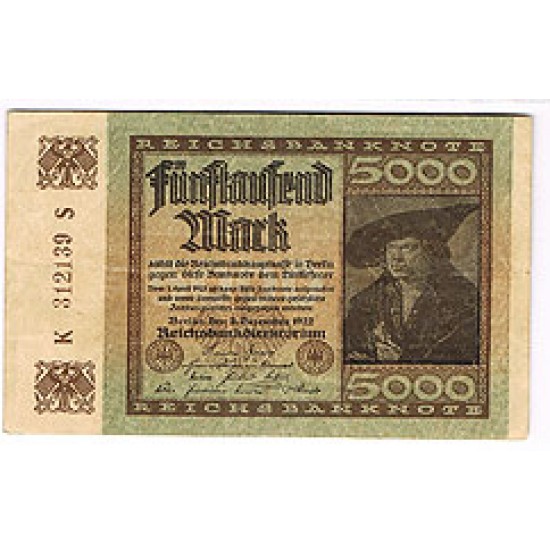 1922 - Germany Pic 81 5.000 Marks VF banknote 1922 - Germany Pic 81 5.000 Marks VF banknote