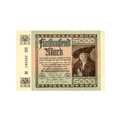 1922 - Alemania Pic 81  billete de 5.000 Marcos S/C
