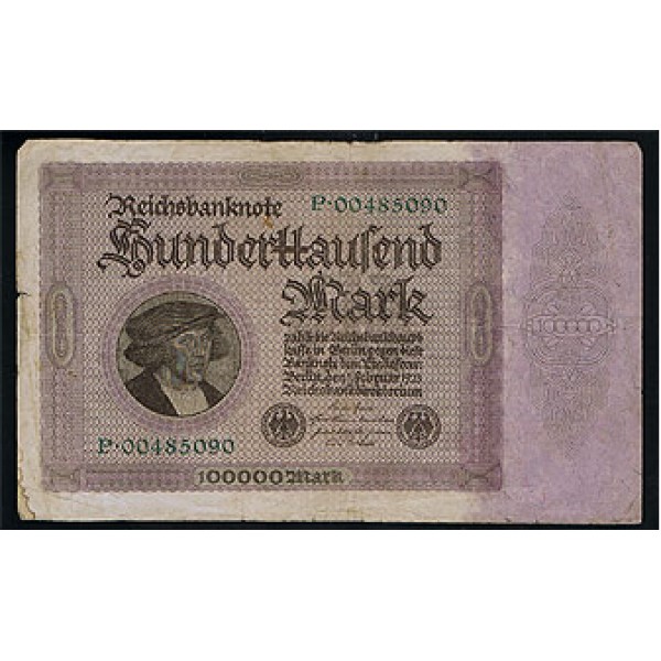 1923 -  Germany Pic 83a     100.000 Marks G banknote