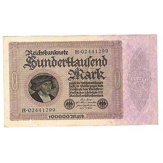 1923 - Germany Pic 83a 100.000 Marks XF banknote 1923 - Germany Pic 83a 100.000 Marks XF banknote