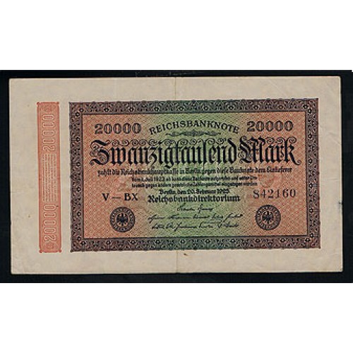 1923 -  Germany Pic 85         20.000 Marks VF banknote