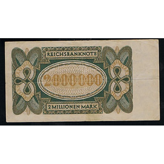 1923 - Germany PIC 89a 2 Millons Marks VF banknote 1923 - Germany PIC 89a 2 Millons Marks VF banknote