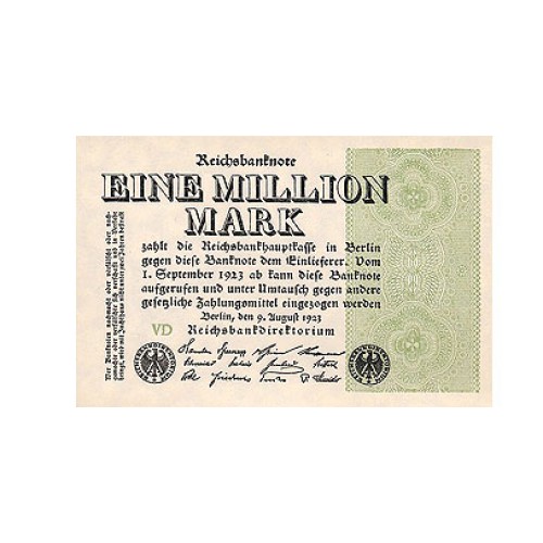 1923 -  Alemania PIC 102a 1 millon Marks banknote UNC