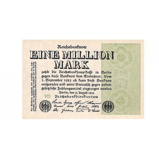 1923 - Alemania PIC 102a 1 millon Marks banknote 1923 - Alemania PIC 102a 1 millon Marks banknote