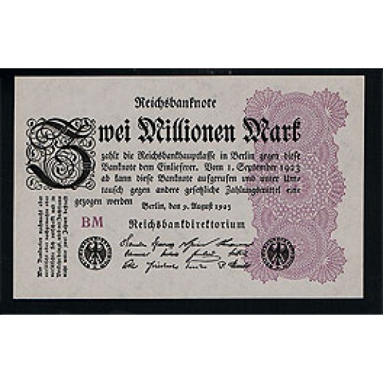1923 - Germany PIC 104d 2 Millons Marks banknote 1923 - Germany PIC 104d 2 Millons Marks banknote