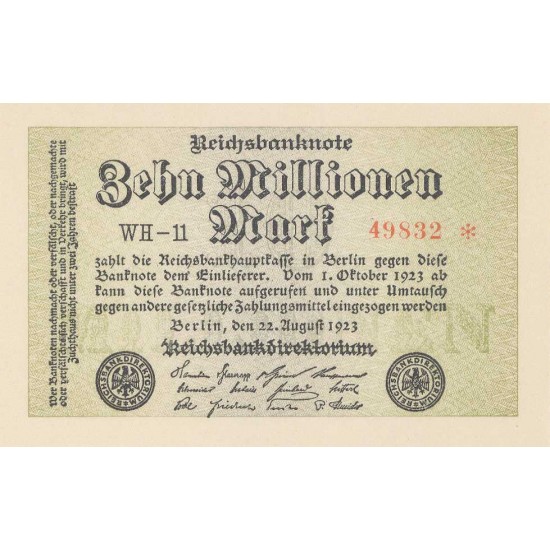 1923 - Germany P106c 10 Millons Marks banknote 1923 - Germany P106c 10 Millons Marks banknote