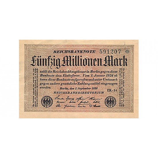 1923 - Germany PIC 109a 50 Millons Marks banknote 1923 - Germany PIC 109a 50 Millons Marks banknote