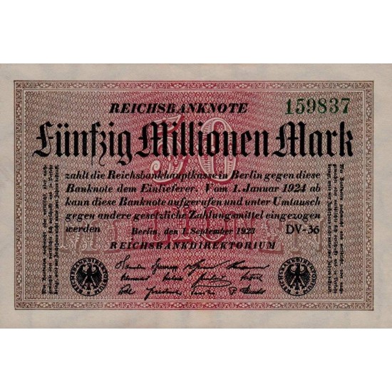 1923 - Germany P109b 50 Millions Marks banknote 1923 - Germany P109b 50 Millions Marks banknote