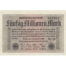 1923 - Germany PIC 109c 50 Millons Marks banknote UNC