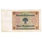 1926 -  Alemania PIC 169          5 Reichsmark F banknote