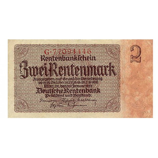 1937- Germany PIC 174 2 Reig Marks banknote 1937- Germany PIC 174 2 Reig Marks banknote