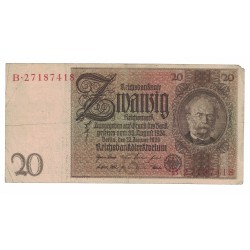 1929 -  Alemania PIC 181a billete de 20 Reichsmarcos MBC