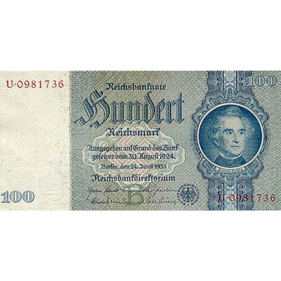 1935 - Germany PIC 183a 100 Reichsmarks banknote 1935 - Germany PIC 183a 100 Reichsmarks banknote
