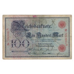 1907 - Germany  PIC 30 100 Marks F banknote