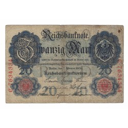 1908 - Germany Pic 31 20 Marks F banknote