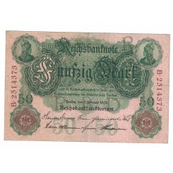 1908 - Germany Pic 32 50 Marks F banknote