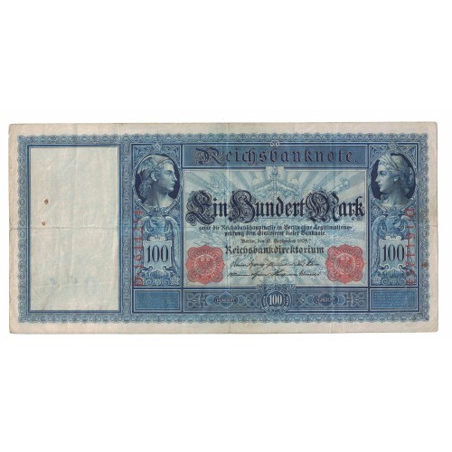 1909 - Germany Pic 38 100 Marks VF banknote
