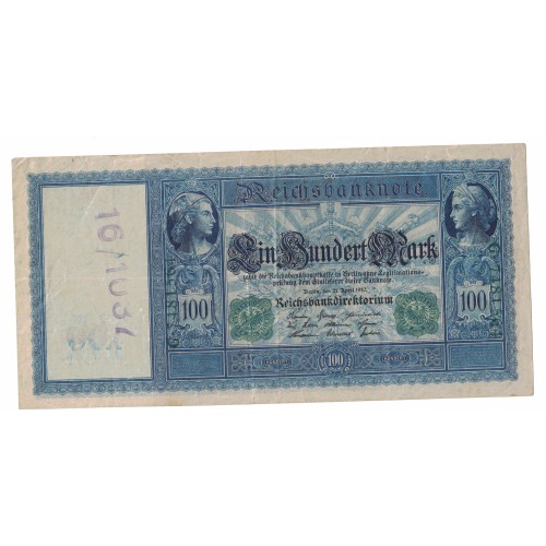 1910 - Germany Pic 43 100 Marks F banknote