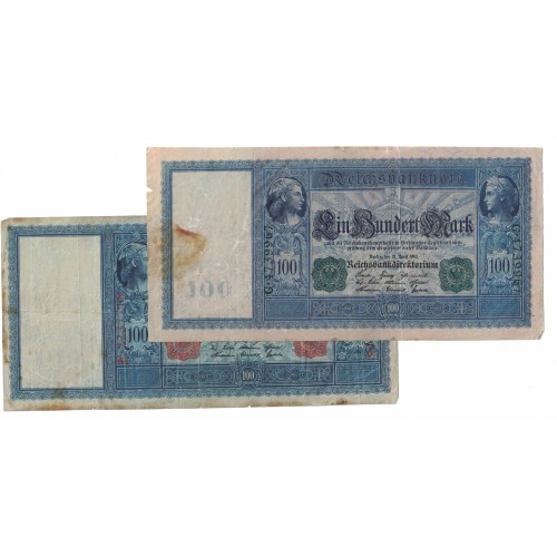 1910 -  Alemania Pic 43 billete de 100 Marcos RC
