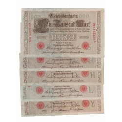 1910 - Alemania Pic 44b billete de 1000 Marcos MBC