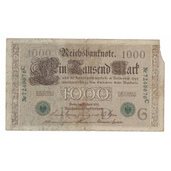 1910 - Germany Pic 45b 1.000 Marks banknote G