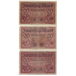 1918 - Alemania PIC 57 billete de 20 Marcos BC