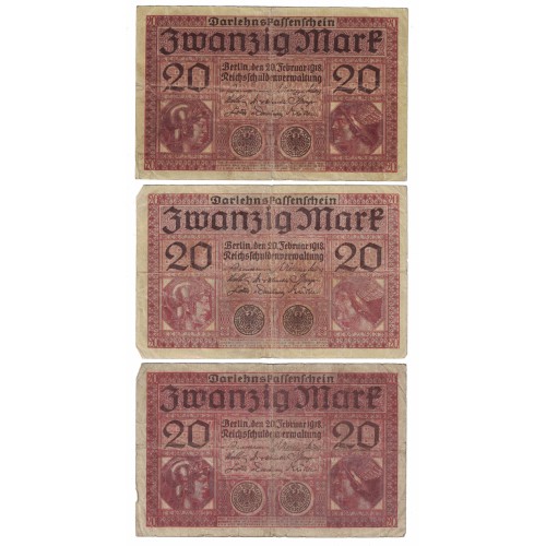 1918 - Alemania PIC 57 billete de 20 Marcos BC