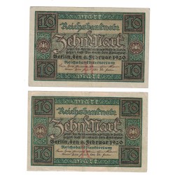 1920 - Alemania PIC 67a billete de 10 Marcos EBC