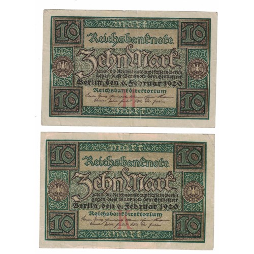 1920 - Alemania PIC 67a billete de 10 Marcos EBC
