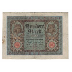 1920 - Alemania PIC 69 a billete de 100 Marcos BC