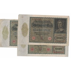 1922 - Alemania PIC 70 billete de 10.000 Marcos BC