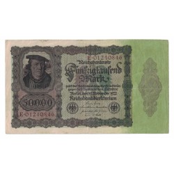 1922 - Germany PIC 79 50.000 Marks VF banknote