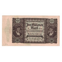 1923 - Germany PIC 89a 2 Millons Marks VF banknote