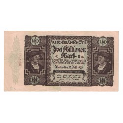 1923 -  Alemania PIC 89a billete de 2 Millones Marcos MBC