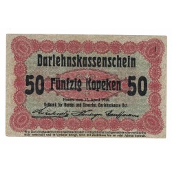 1916 - Alemania PIC R121 billete de 50 Kopeken EBC