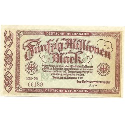 1923 -  Germany PIC Specimen 1016 50 millions of marks UNC