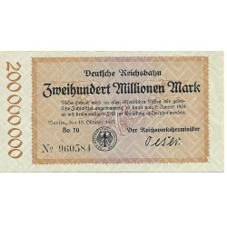 1923 -  Germany PIC Specimen 1018 200 Millions of Marks UNC