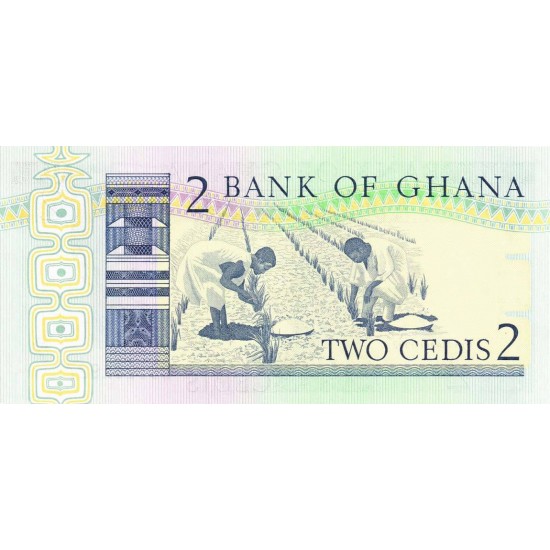 1982 - Ghana Pic 18d 2 Cedis banknote 1982 - Ghana Pic 18d 2 Cedis banknote