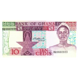 1982- Ghana pic 20d billete 10 Cedis
