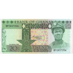  1982 - Ghana Pic 21c 20 Cedis  banknote