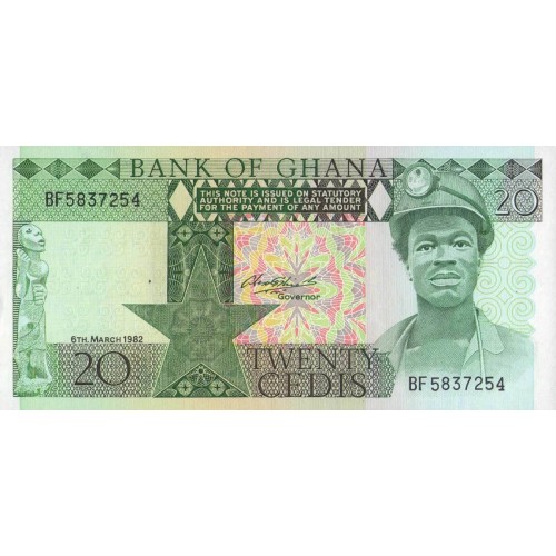  1982 - Ghana Pic 21c 20 Cedis  banknote