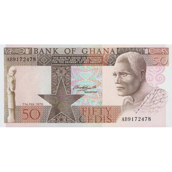 1979 - Ghana Pic 22a 50 Cedis banknote 1979 - Ghana Pic 22a 50 Cedis banknote