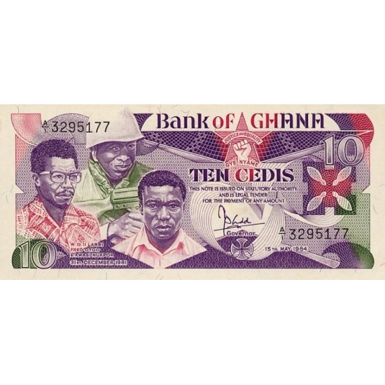 1984 - Ghana Pic 23 10 Cedis banknote 1984 - Ghana Pic 23 10 Cedis banknote