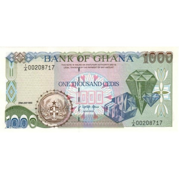  1996 - Ghana Pic 29b 1000 Cedis  banknote