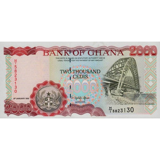 1995- Ghana Pic 30b 2000 Cedis banknote 1995- Ghana Pic 30b 2000 Cedis banknote