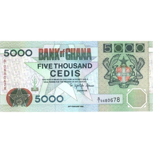  1996- Ghana Pic 31c 5000 Cedis  banknote